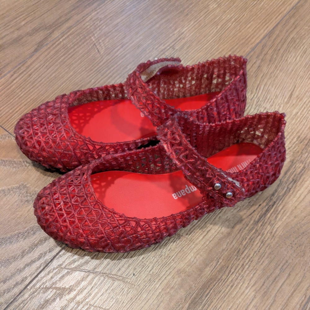 Mini Melissa Campana Red Mary Jane Jelly Shoes Kids Size 11